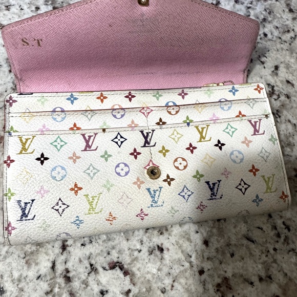 Louis Vuitton white & pink Murakami wallet with dust bag & box - Picture 5 of 17